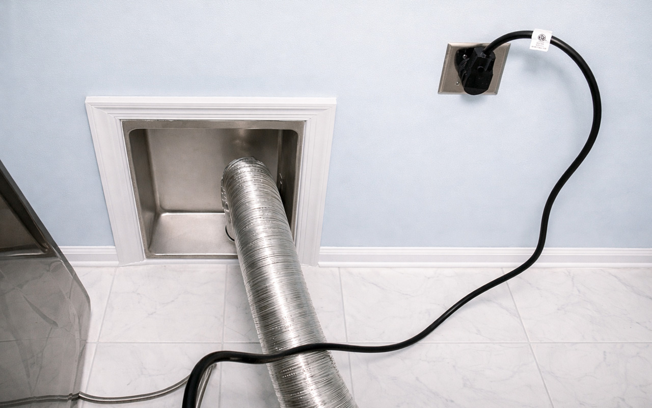 DryerFlex with Dryer Pulled Back from the Wall