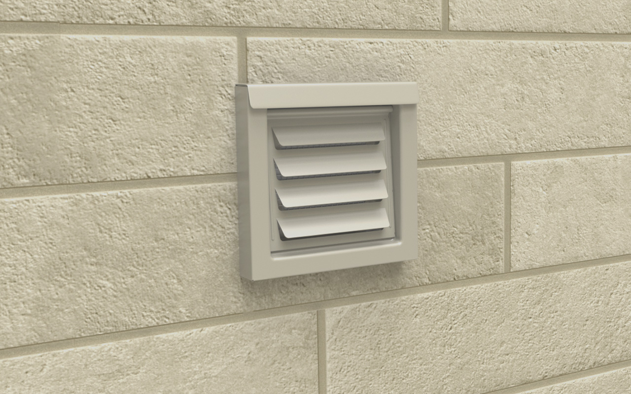 FRV4T-White Powder Coated DryerWallVent Installed