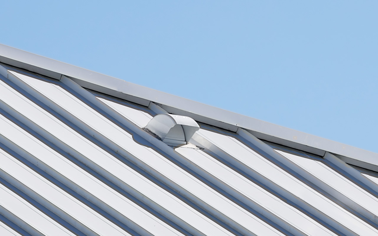 DJK4W- White DryerJack Installed on Metal Roof